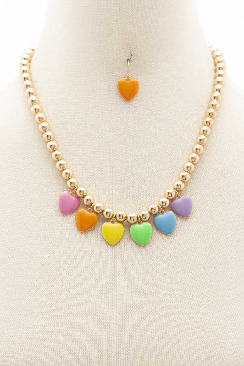 Heart Ball Bead Necklace