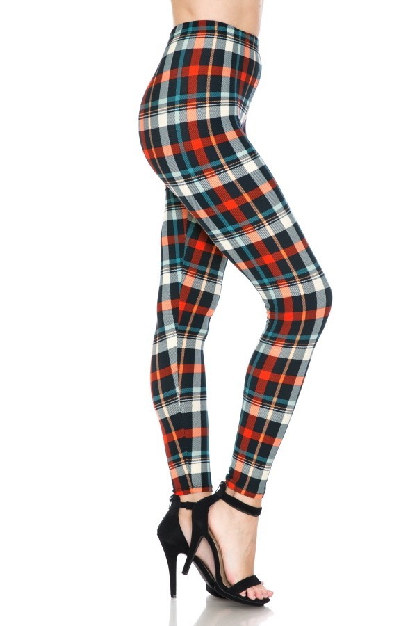 One size Multi Printed, High Waisted, Leggings With An Elasticized Waist Band