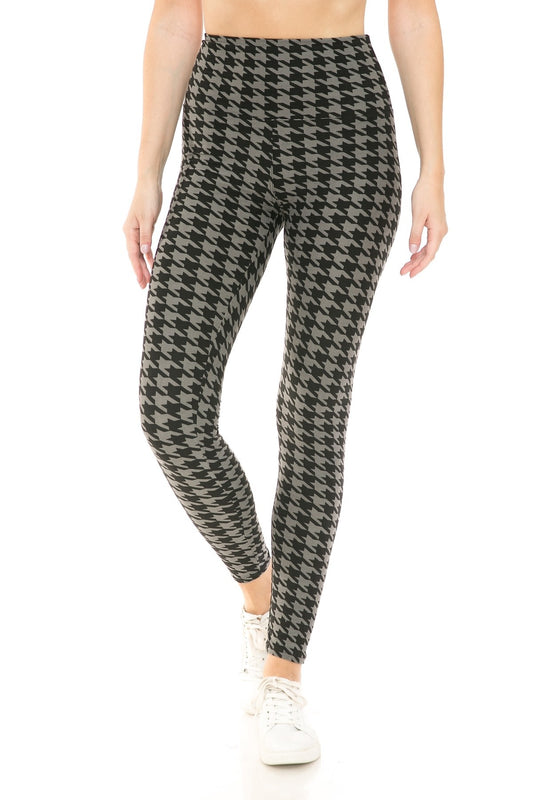 One Size Yoga Houndstooth Print