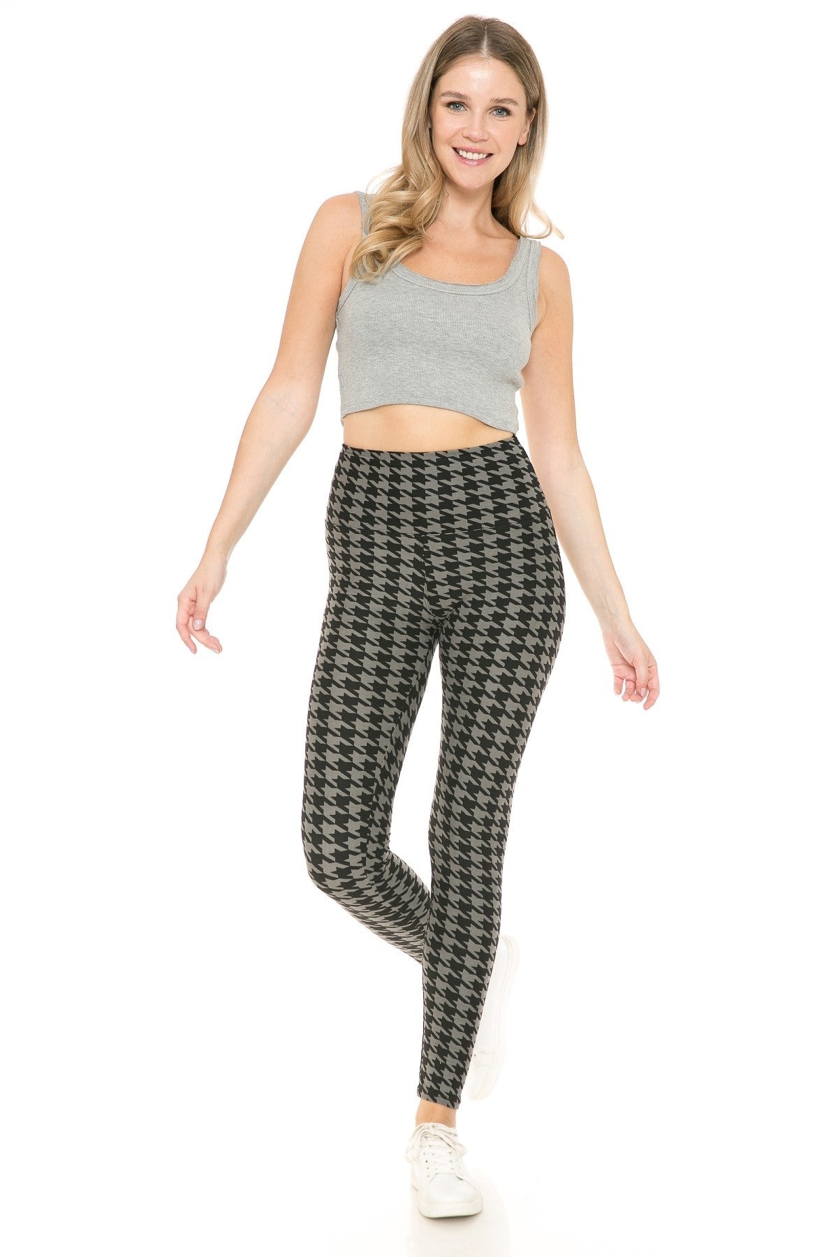 One Size Yoga Houndstooth Print