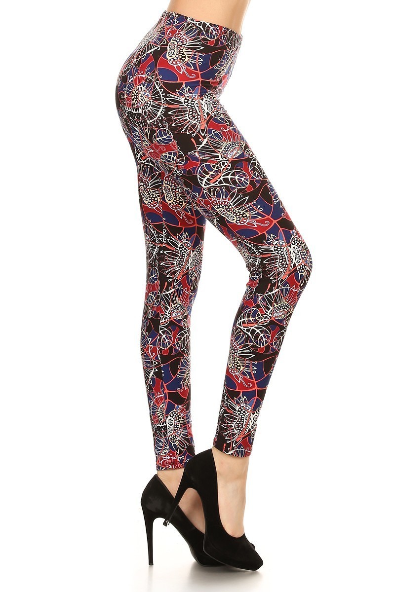 One Size Floral Print Legging