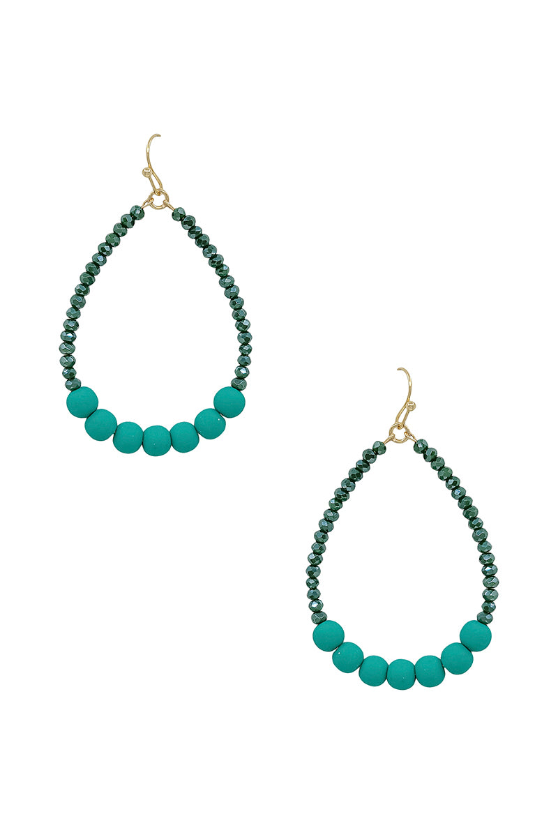 Clay Ball Accent Beads Teardrop Earring