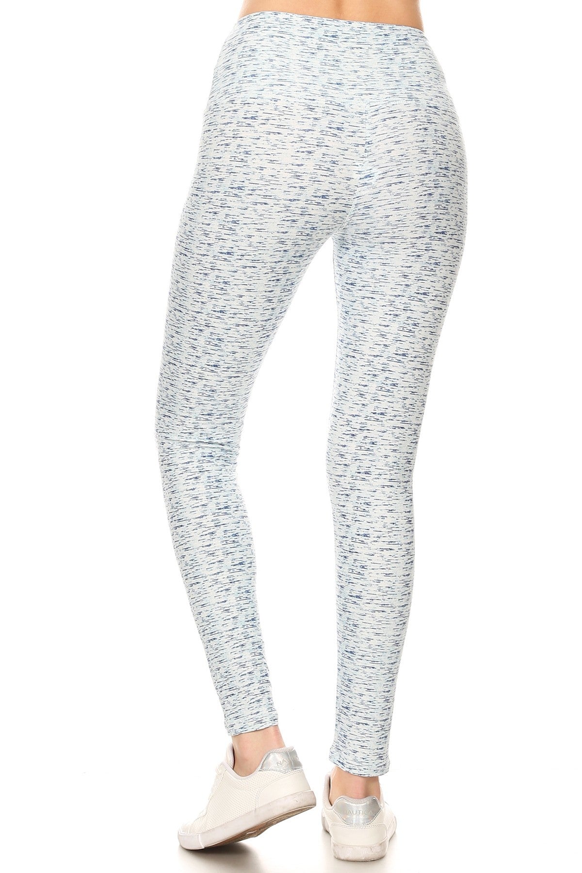 One size 5-inch Long Yoga Style Banded Lined Multi Printed Knit Legging With High Waist